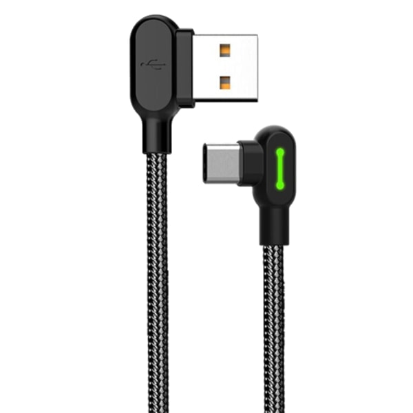 McDodo CA-5280 USB-C kabel med vinklede stik, 0,5m sort 0,5 m