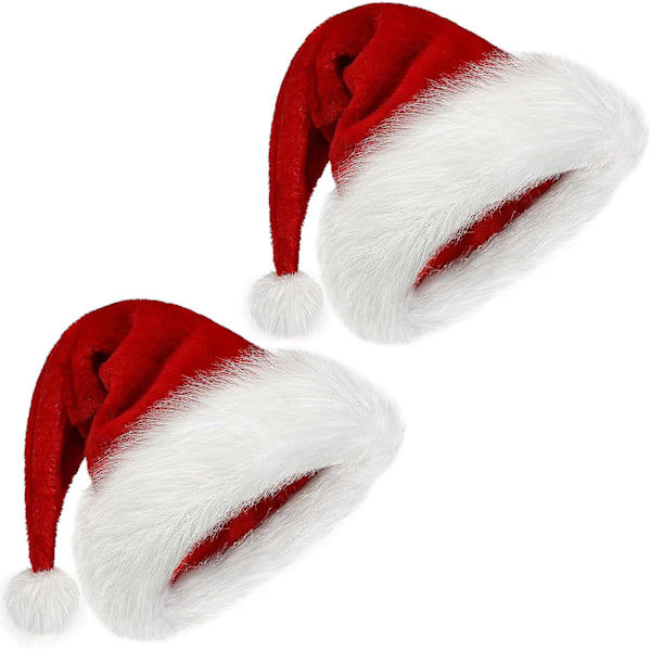 Komfortabel Tyk Klassisk Pels Julehat Unisex Voksen Julemandshat Nytårsfest Julepynt Festival 2 stk