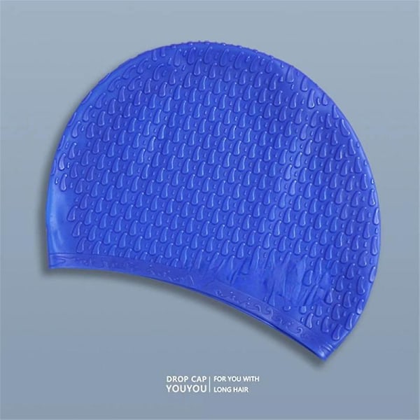 Swimming Cap Good Waterproof Performance Concave Pattern Inside Swimming Caps Swimming Pool SM3600 Blue