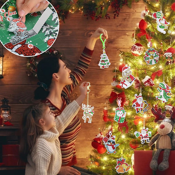 Adventskalender 2023 Diamantmaling Nøkkelring, 24 Dagers Julekalender, Overraskelsesgave Til Barn 7-12 År