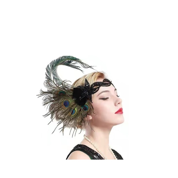 Peacock-höyhenpannanauha naisille, flapper-tyyliin, Gatsby-asuste