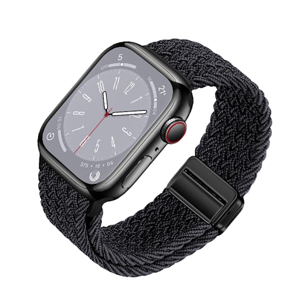 Starlight Nylon Flettet Urrem til Apple Watch Sort
