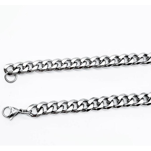 Poleret Armor Link Halskæde i Stål der holder sin farve for livet! 3,5 mm tyk, 55 cm lang