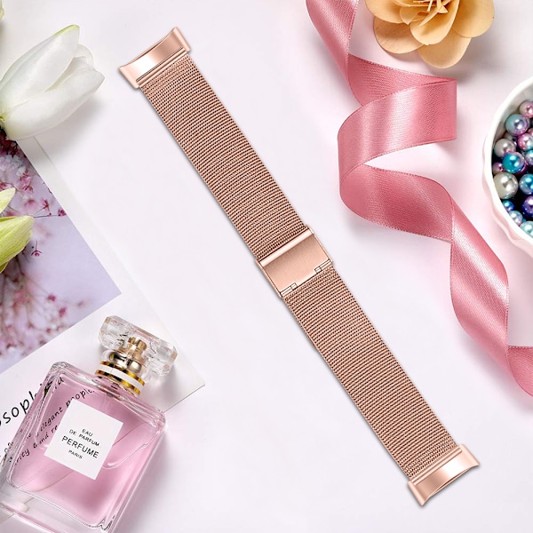Fitbit Charge 5 armbånd rustfrit stål Rosaguld