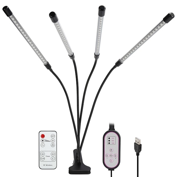 5V 40W LED-växtlampa USB 4 rör fullspektrum fyllnadsljus med Cip för inomhusväxter