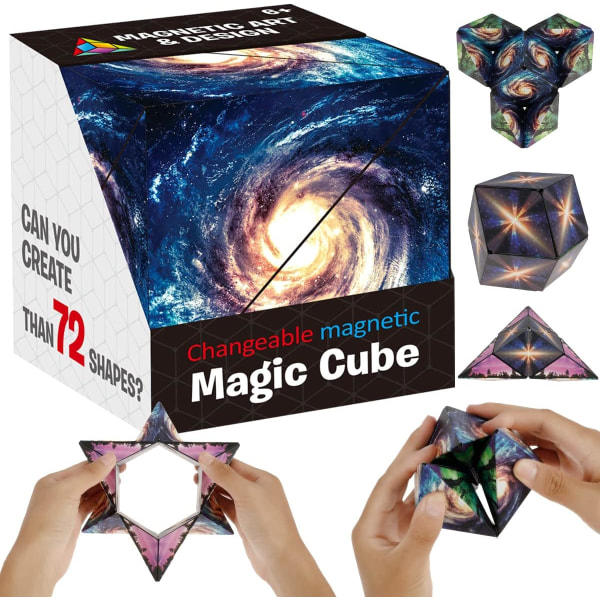 REMAKE Formförändrande Box 3D Magnetisk Magisk Kub Magnet Fidget Leksak Transformerar till Över 70 Former 3D Magisk Kub Pussel för Barn och Vuxna
