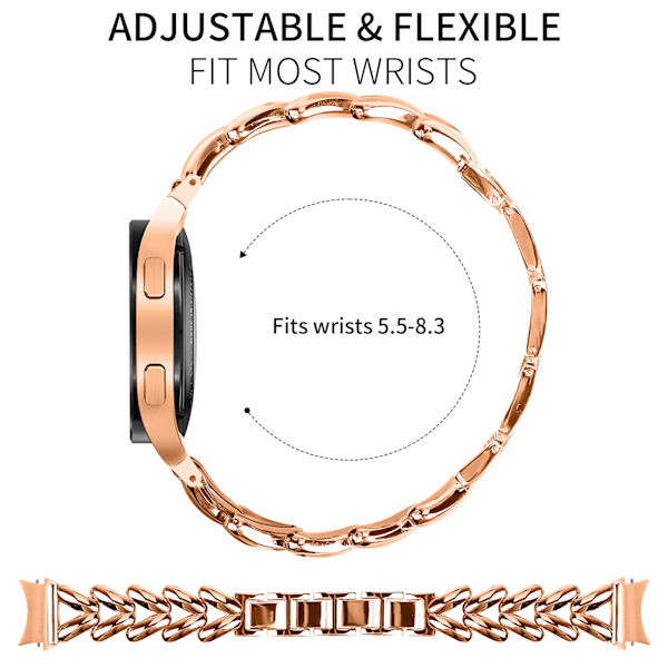 Stilfuld urrem i rustfrit stål til Samsung Galaxy Watch 5/6/7
