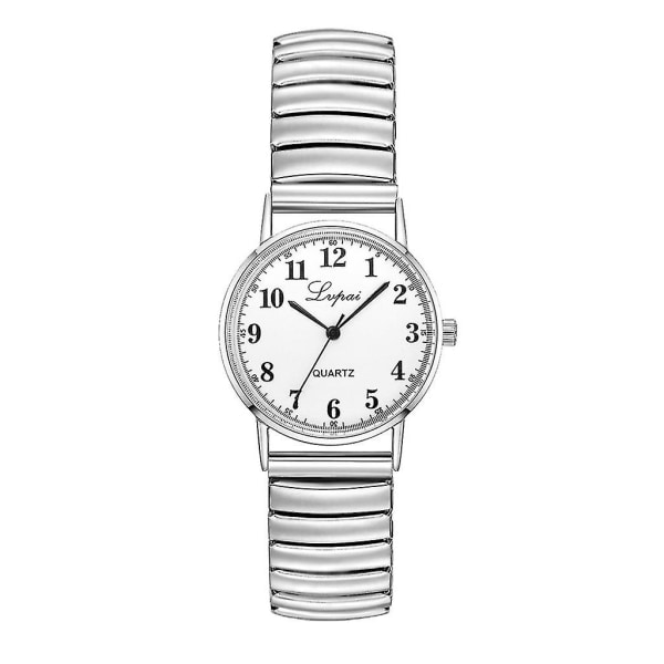 Armbandsur i rostfritt stål, legering, älskare, affärs-kvartsur, elastiskt armband, par-armbandsur, Relogio Feminino