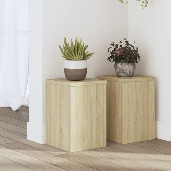 Plant stand 2 sonoma oak 20x20x30 cm engineered wood