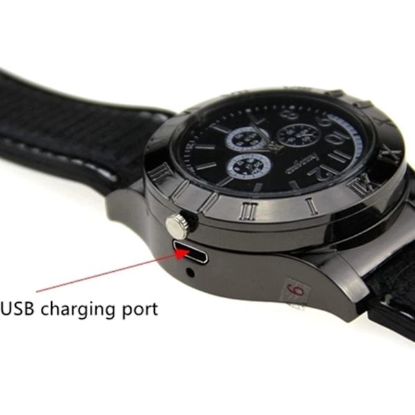 Klocka med USB-laddningslighter (Brun)
