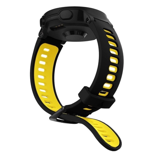 Garmin Forerunner 735XT / 220 / 230 / 235 / 620 / 630 Cool Silikon Urrem - Sort / Gul Sort