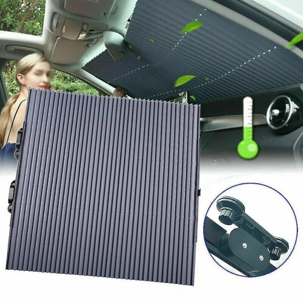 65cm Solskydd för vindruta, rullgardin, solskydd med sugkopp, UV-skydd