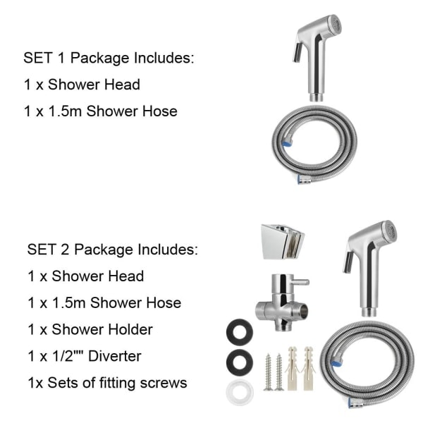 REMAKE Duschhuvud Toalettbidet Spraymunstycke Handhållen Kran SET 2