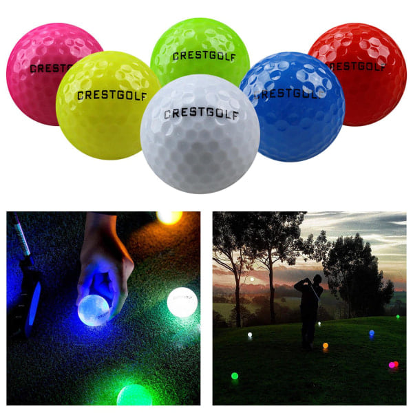 REMAKE 1/2 6 stk Sports LED til Golfbolde Gløder i Mørket Natlys 1 stk