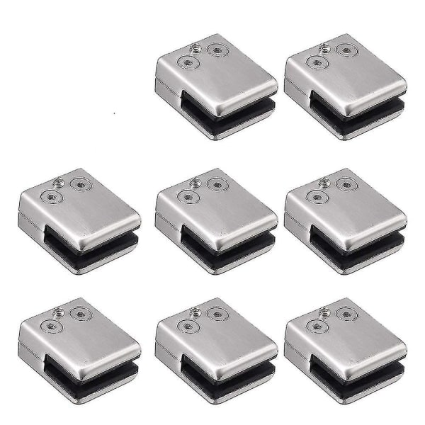 REMAKE Glasklämma, 8-pack Rostfritt Stål Kvadratisk Klämma 6-8mm Glasklämma Klämmfäste Platt Bak