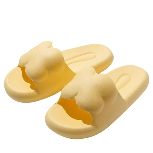 Solid farvede dameslippers uden at slibe fødderne, slippers, gave til jul, fødselsdag, nytår Gul 38-39