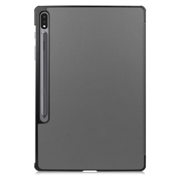 Samsung Galaxy Tab S7 Plus/FE/Lite Tri-fold etui PU-lær/PC grå