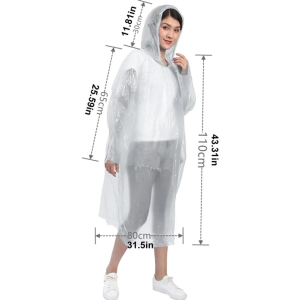 10 st Regnskydd med Huva Transparent Regnskydd Engångsregnskydd Regnskydd