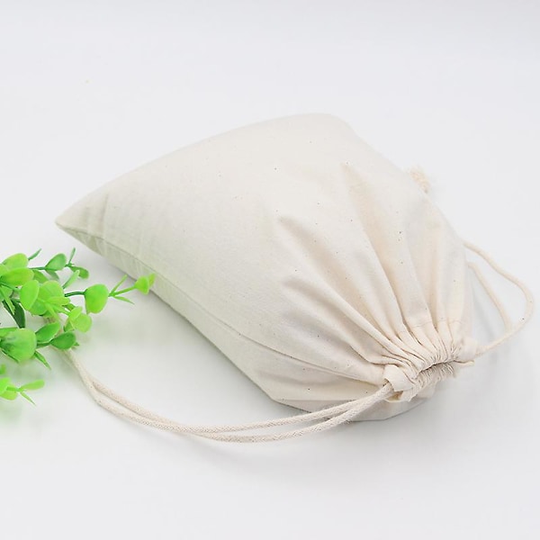 Stor Kvalitet Bomuld Lille Snørepose Hjem Stor Kapacitet Opbevaringsposer Stor Størrelse Mad Brød Bærbare Sække 10x14cm