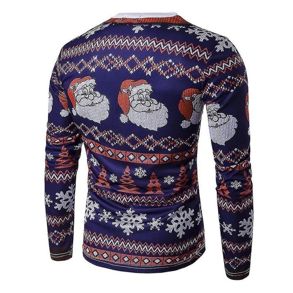 Menn Jul Morsom Trykk Stygg T-skjorte Julerfest Casual Nyhet Langærmet Topper CT291 2XL