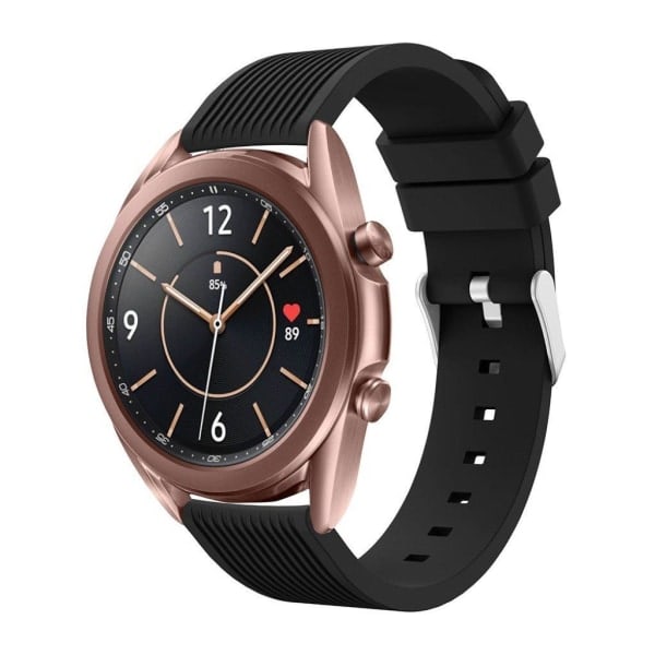 Samsung Galaxy Watch 3 (41mm) raidallinen silikoniranneke - musta Musta