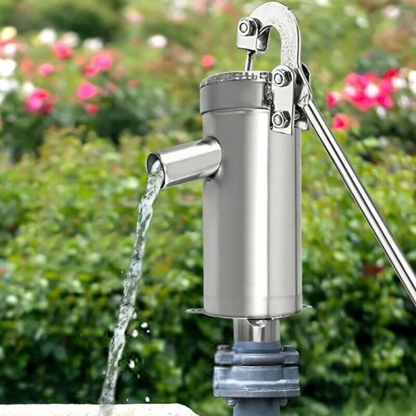 Rostfritt stål handvattenpump - Handpump - Manuell vattenpump för grundvatten upp till 10 m djupt