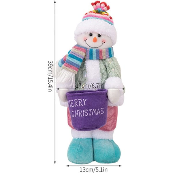 Plush Juldocka | Snögubbe Borddekoration för Juldekorationer Snögubbe