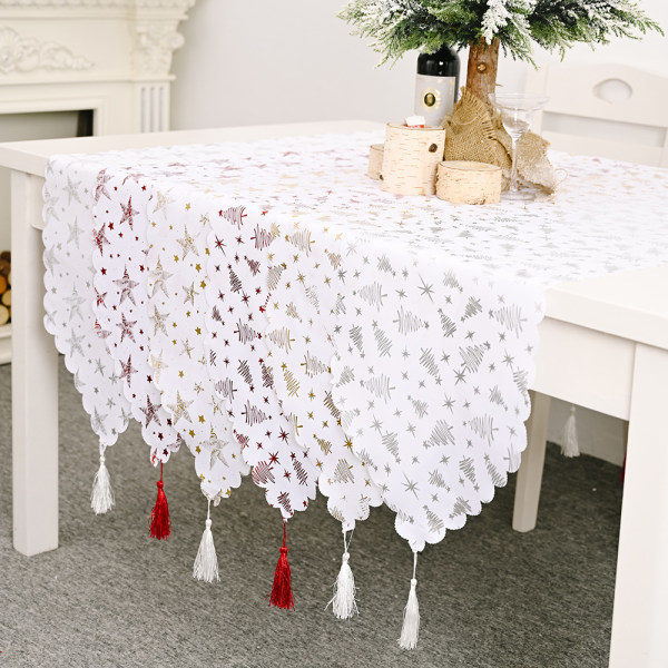 *Christmas cotton and linen table runner table decoration washable*