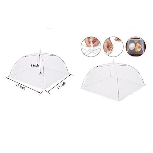Fluesnakk, Sett med 6 Foringsdeksler, Foldbar Loksdeksel, Perfekt Fluesikring for Mat, Frukt, Piknik, Grill