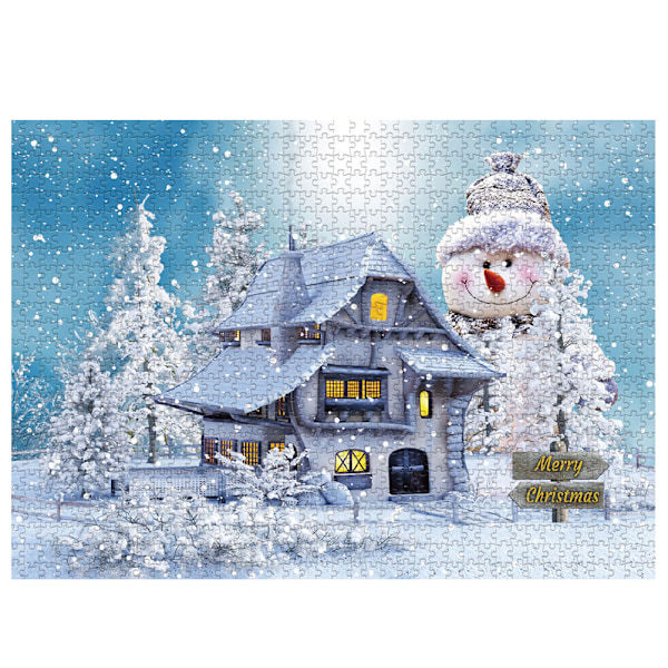 1000 delar/set Julpussel God Jul Pusselbitar Tåg Minne Stressavlastande Pussel