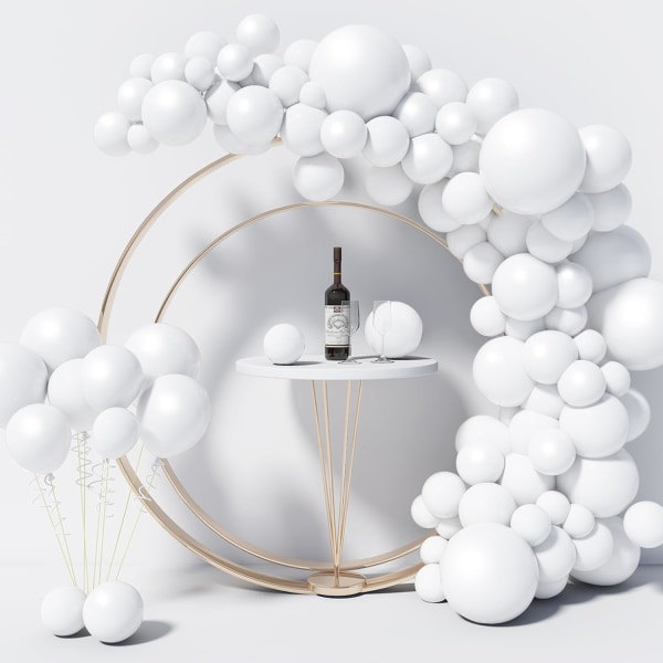 REMAKE 130 stk hvide balloner i forskellige størrelser 18 \" 12 \" 10 \" 5 \" ballonbue sæt perfekt til fødselsdagsfest