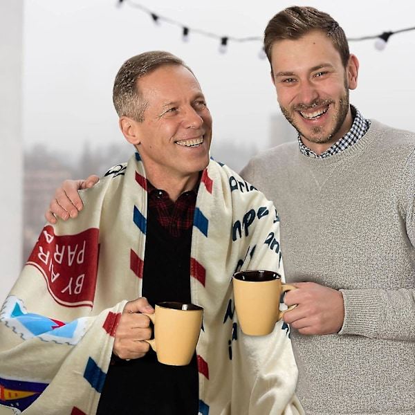 Pläd till pappa, födelsedagspresenter till pappa från dotter eller son, varma födelsedagspresenter till pappa, tacksägelse jul bästa pappa kramgåva...