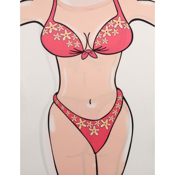 Dametøj Bikini Skjorte Cover Up Kortærmet Sød Bikini Print Cover Up Løst Tee Kjole Sjov Bære M