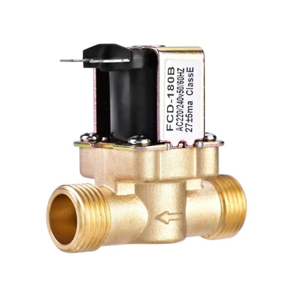 Vandventil 1/2\" AC 220V Normalt Lukket Messing Elektrisk Magnetventil 2-Vejs Vandmagnetventil