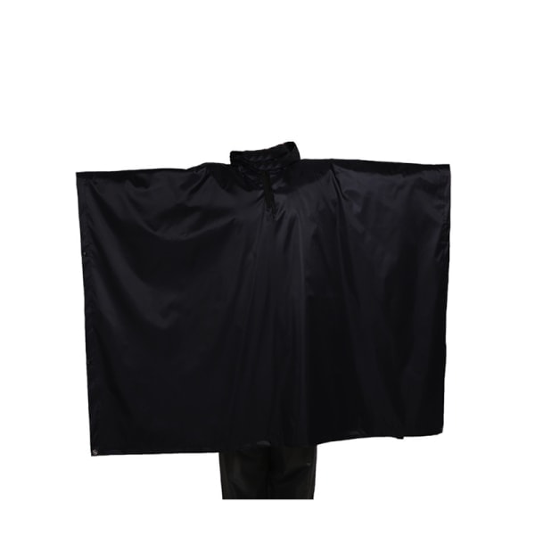 Multifunktionel regnponcho med hætte / camping presenning / beskyttelse til vandreture camping Sort
