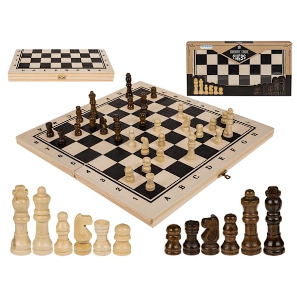 Schackspel i Trä / Schack - Brädspel / Sällskapsspel - 34 cm