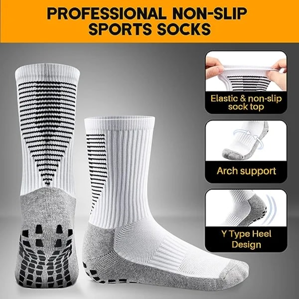 Pairs Anti-Slip Fodboldsokker Åndbare Vandtætte Grip Sokker