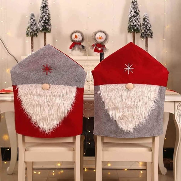 Chair Cover, Old Man Chair Cover Decoration, Christmas Chair Back Cover