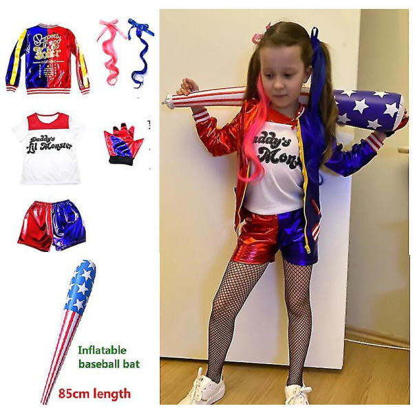 REMAKE Harley Quinn Børne Cosplay Kostumer monster jakke M