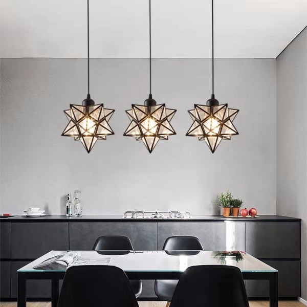 REMAKE Moderne Moravisk Stjerne Lysekrone Transparent Hengelampe Varmt