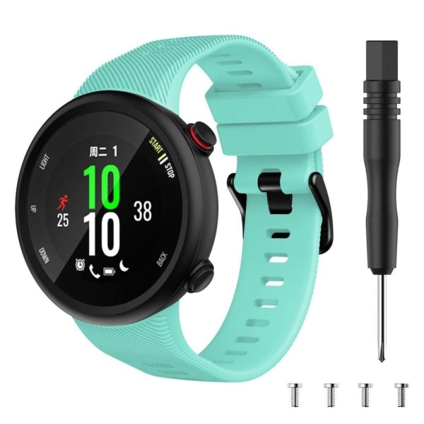 Garmin Forerunner 45S Holdbar Sort Silikon Urrem med Spænde - Cyan Blå