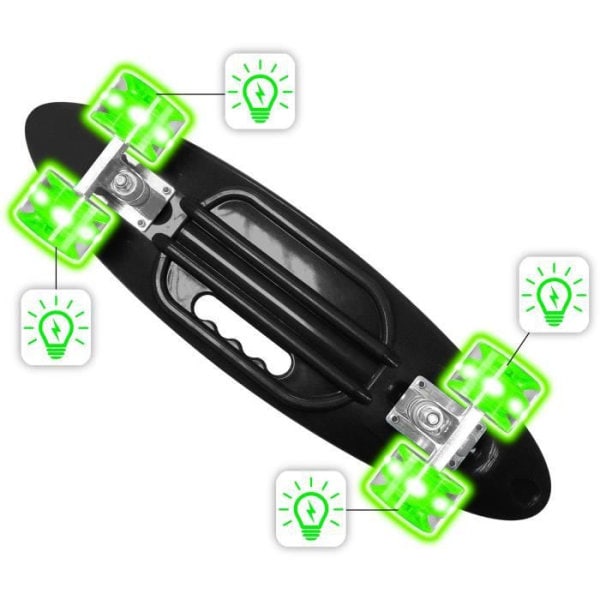STAMP Skateboard 24 x 7 SKIDS CONTROL med håndtag og lysende hjul