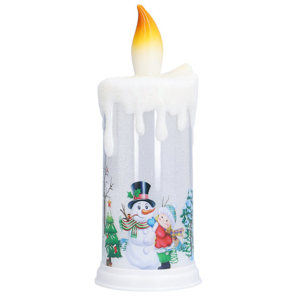 Juldekoration med LED-ljus, flamlös, simulerad flamma, tomte, nattlampa för jul, typ D, för äldre