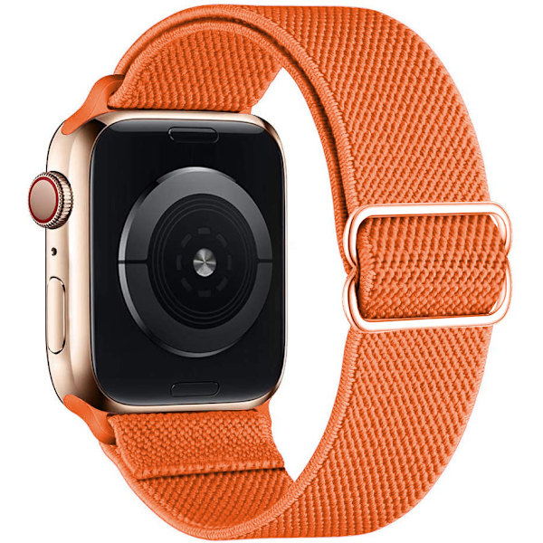 iWatch 7 Ny Elastisk Nylon Justerbar Vävd Apple Armband Orange