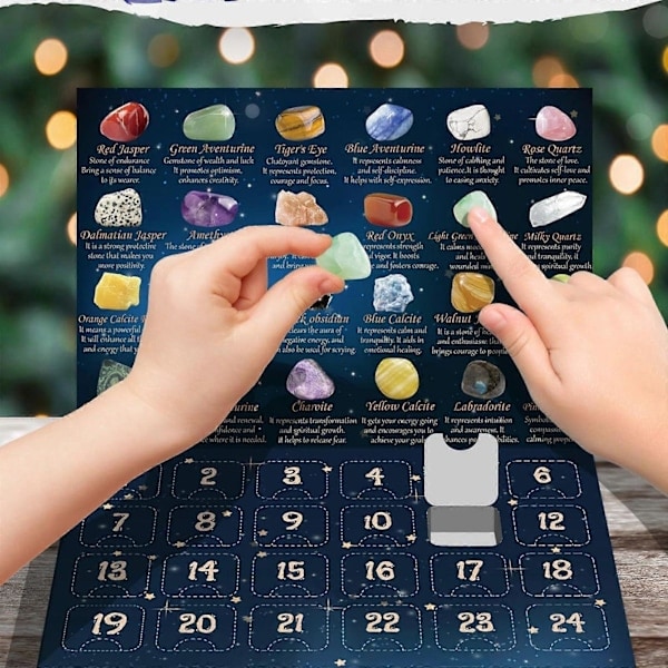REMAKE Julekalender 2024 24 Naturlige Krystal Agat Dage Børns Julekalender 24 Dage Af Serien Jule Nedtællingskalender Advent