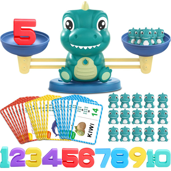 Dinosaur Matematikk Balanse Leke - Montessori Leke, Utdanningsleker - Bursdagsgaver for 4 5 6 7 År Gamle Gutter