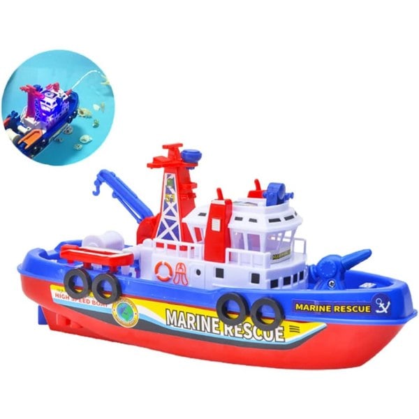 Fire Truck Toy Boat, Funny Fire Fighting Ship Toy Fire Fighting Ship