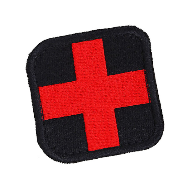 Medicinsk Kors Broderad Patch Haken & Slinga Broderi Applikation Badge på Kläder Väska Hatt (#1)