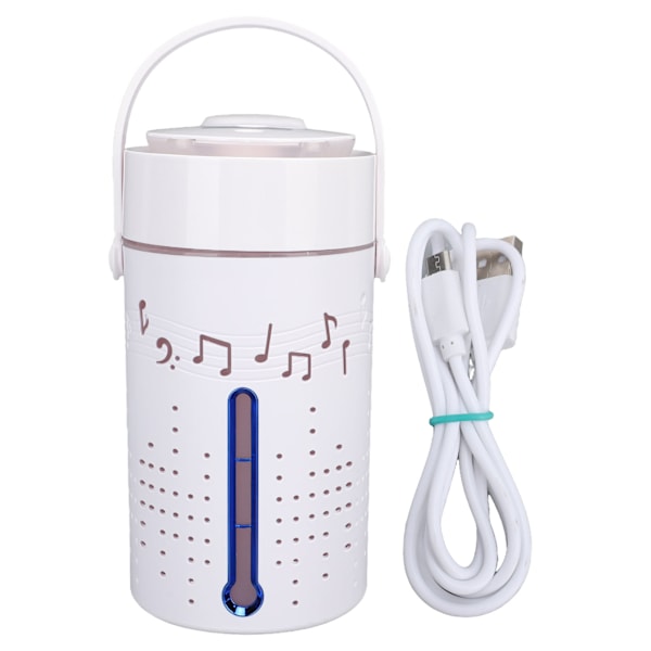 Musikk Bluetooth-høyttaler Luftfukter med Musikkavspilling 1000ml USB Plug and Play Ultralyd Luftfukter for Stort Rom