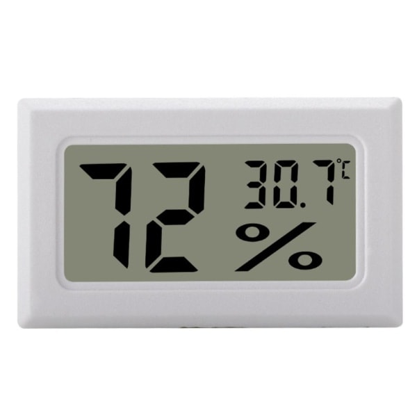Mini LCD Hygrometer / Termometer Hvit 2-pakning